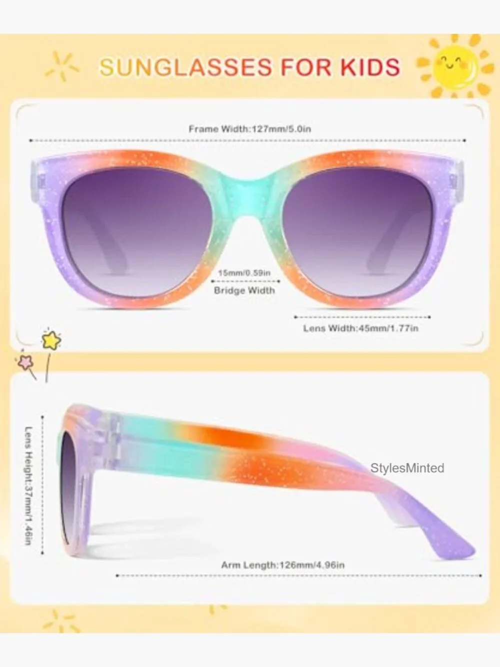 Kids Polarized Sunglasses UV400 Protection 3-Pack Ages 3-12